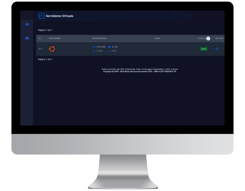 Painel de Controle Rubfy