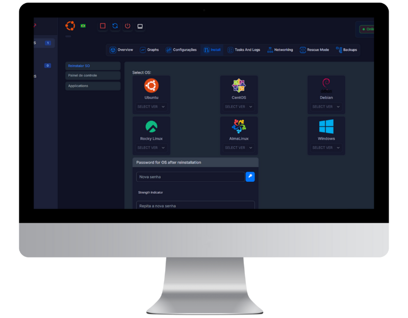 Painel de Controle Rubfy