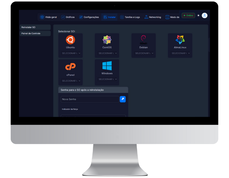 Painel de Controle Rubfy