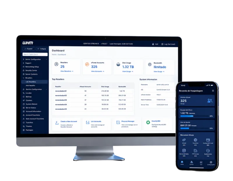 Painel de Revenda de Hospedagem Cloud com WHM e cPanel